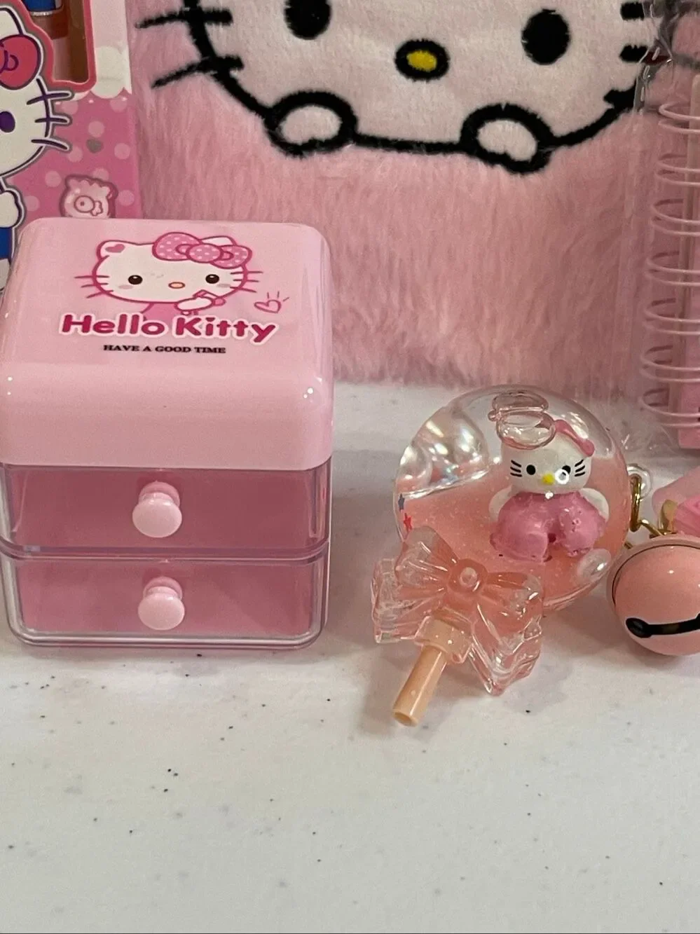 Hello Kitty plush journal 5 piece set pens keychain spiral lot bundle
